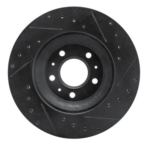 Cadillac CTS Brake Rotor (1) - Front Left - R1 Concepts - Drilled & Slotted - Black - `04-`08